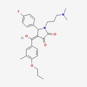 molecular formula C26H31FN2O4 B15033680 1-[3-(dimethylamino)propyl]-5-(4-fluorophenyl)-3-hydroxy-4-(3-methyl-4-propoxybenzoyl)-2,5-dihydro-1H-pyrrol-2-one 