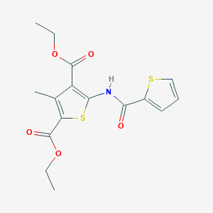 molecular formula C16H17NO5S2 B15033696 Diethyl 3-methyl-5-[(thien-2-ylcarbonyl)amino]thiophene-2,4-dicarboxylate 