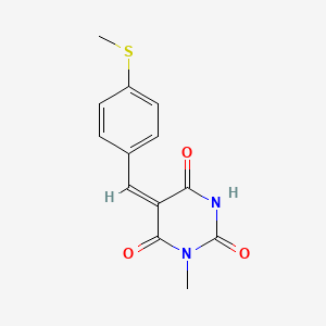 molecular formula C13H12N2O3S B15033702 (5E)-1-methyl-5-[4-(methylsulfanyl)benzylidene]pyrimidine-2,4,6(1H,3H,5H)-trione 