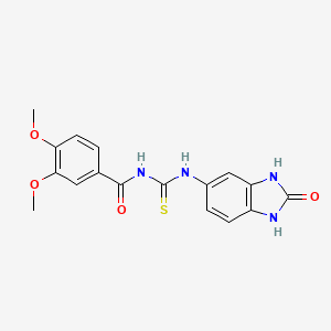 molecular formula C17H16N4O4S B15033708 3,4-dimethoxy-N-[(2-oxo-2,3-dihydro-1H-benzimidazol-5-yl)carbamothioyl]benzamide 