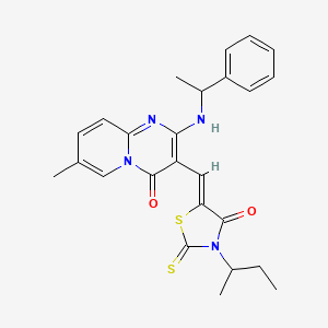 3-{(Z)-[3-(butan-2-yl)-4-oxo-2-thioxo-1,3-thiazolidin-5-ylidene]methyl}-7-methyl-2-[(1-phenylethyl)amino]-4H-pyrido[1,2-a]pyrimidin-4-one