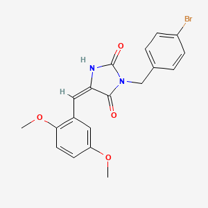 (5E)-3-[(4-bromophenyl)methyl]-5-[(2,5-dimethoxyphenyl)methylidene]imidazolidine-2,4-dione