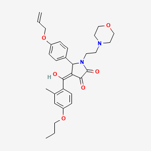 molecular formula C30H36N2O6 B15033730 5-[4-(allyloxy)phenyl]-3-hydroxy-4-(2-methyl-4-propoxybenzoyl)-1-[2-(4-morpholinyl)ethyl]-1,5-dihydro-2H-pyrrol-2-one 