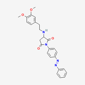 2,5-Pyrrolidinedione, 3-[[2-(3,4-dimethoxyphenyl)ethyl]amino]-1-[4-(2-phenyldiazenyl)phenyl]-