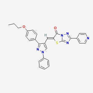 molecular formula C28H22N6O2S B15033736 (5Z)-5-{[1-phenyl-3-(4-propoxyphenyl)-1H-pyrazol-4-yl]methylene}-2-(4-pyridinyl)[1,3]thiazolo[3,2-b][1,2,4]triazol-6(5H)-one 