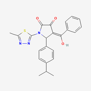 molecular formula C23H21N3O3S B15033759 4-benzoyl-3-hydroxy-1-(5-methyl-1,3,4-thiadiazol-2-yl)-5-[4-(propan-2-yl)phenyl]-2,5-dihydro-1H-pyrrol-2-one 