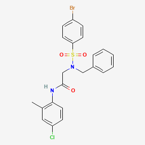 molecular formula C22H20BrClN2O3S B15033776 2-(N-Benzyl4-bromobenzenesulfonamido)-N-(4-chloro-2-methylphenyl)acetamide 