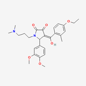 molecular formula C27H34N2O6 B15033837 5-(3,4-dimethoxyphenyl)-1-[3-(dimethylamino)propyl]-4-[(4-ethoxy-2-methylphenyl)carbonyl]-3-hydroxy-1,5-dihydro-2H-pyrrol-2-one 