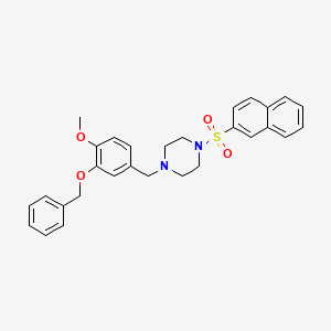 molecular formula C29H30N2O4S B15033838 1-[3-(Benzyloxy)-4-methoxybenzyl]-4-(naphthalen-2-ylsulfonyl)piperazine 