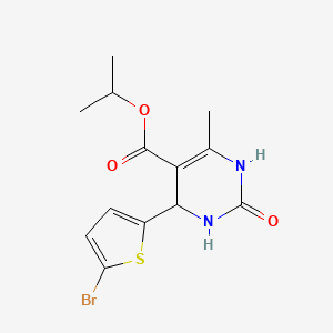 molecular formula C13H15BrN2O3S B15033840 Propan-2-yl 4-(5-bromothiophen-2-yl)-6-methyl-2-oxo-1,2,3,4-tetrahydropyrimidine-5-carboxylate 