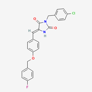 (5Z)-3-(4-chlorobenzyl)-5-{4-[(4-fluorobenzyl)oxy]benzylidene}imidazolidine-2,4-dione