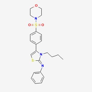 molecular formula C23H27N3O3S2 B15033856 N-[(2Z)-3-butyl-4-[4-(morpholin-4-ylsulfonyl)phenyl]-1,3-thiazol-2(3H)-ylidene]aniline 