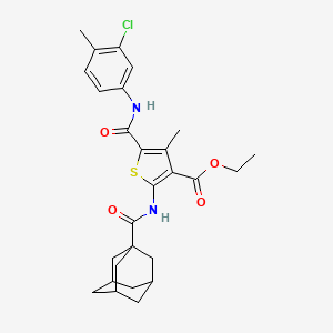 Ethyl 2-(adamantane-1-amido)-5-[(3-chloro-4-methylphenyl)carbamoyl]-4-methylthiophene-3-carboxylate