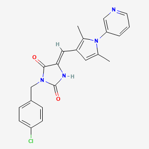 (Z)-3-(4-chlorobenzyl)-5-((2,5-dimethyl-1-(pyridin-3-yl)-1H-pyrrol-3-yl)methylene)imidazolidine-2,4-dione