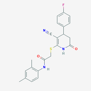 2-{[3-cyano-4-(4-fluorophenyl)-6-oxo-1,4,5,6-tetrahydropyridin-2-yl]sulfanyl}-N-(2,4-dimethylphenyl)acetamide