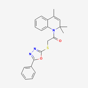 2-[(5-phenyl-1,3,4-oxadiazol-2-yl)sulfanyl]-1-(2,2,4-trimethylquinolin-1(2H)-yl)ethanone