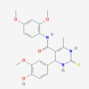 molecular formula C21H23N3O5S B15033965 N-(2,4-dimethoxyphenyl)-4-(4-hydroxy-3-methoxyphenyl)-6-methyl-2-thioxo-1,2,3,4-tetrahydropyrimidine-5-carboxamide 