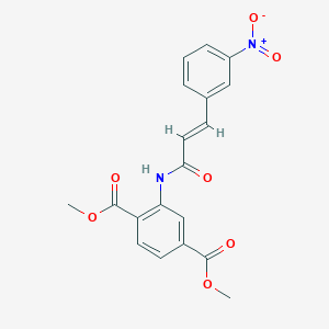 molecular formula C19H16N2O7 B15033972 dimethyl 2-{[(2E)-3-(3-nitrophenyl)prop-2-enoyl]amino}benzene-1,4-dicarboxylate 