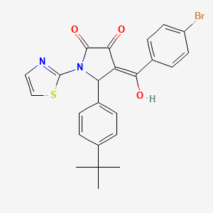 molecular formula C24H21BrN2O3S B15033987 (4E)-4-[(4-bromophenyl)(hydroxy)methylidene]-5-(4-tert-butylphenyl)-1-(1,3-thiazol-2-yl)pyrrolidine-2,3-dione 