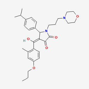 molecular formula C31H40N2O5 B15033988 3-hydroxy-4-[(2-methyl-4-propoxyphenyl)carbonyl]-1-[3-(morpholin-4-yl)propyl]-5-[4-(propan-2-yl)phenyl]-1,5-dihydro-2H-pyrrol-2-one 