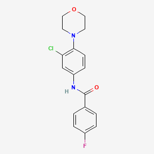 molecular formula C17H16ClFN2O2 B15033998 N-[3-chloro-4-(morpholin-4-yl)phenyl]-4-fluorobenzamide 