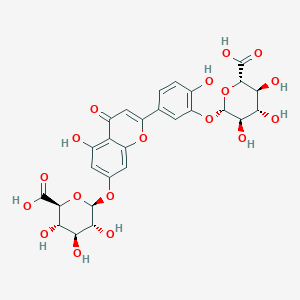 molecular formula C27H26O18 B150340 木犀草素 7,3'-二-O-葡萄糖醛酸苷 CAS No. 53965-08-5