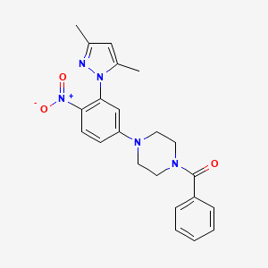 1-benzoyl-4-[3-(3,5-dimethyl-1H-pyrazol-1-yl)-4-nitrophenyl]piperazine