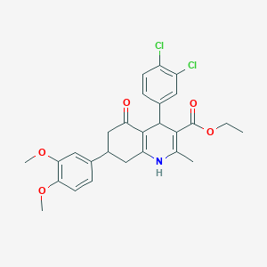 Ethyl 4-(3,4-dichlorophenyl)-7-(3,4-dimethoxyphenyl)-2-methyl-5-oxo-1,4,5,6,7,8-hexahydroquinoline-3-carboxylate