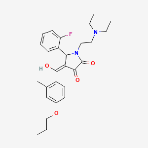 1-[2-(diethylamino)ethyl]-5-(2-fluorophenyl)-3-hydroxy-4-[(2-methyl-4-propoxyphenyl)carbonyl]-1,5-dihydro-2H-pyrrol-2-one