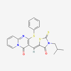 3-[(Z)-(3-isobutyl-4-oxo-2-thioxo-1,3-thiazolidin-5-ylidene)methyl]-2-(phenylthio)-4H-pyrido[1,2-a]pyrimidin-4-one