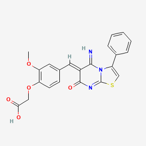 2-[4-[(Z)-(5-imino-7-oxo-3-phenyl-thiazolo[3,2-a]pyrimidin-6-ylidene)methyl]-2-methoxy-phenoxy]acetic acid