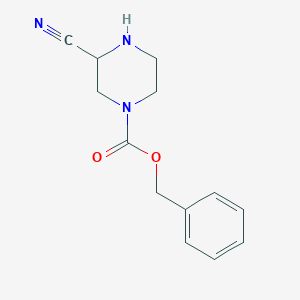molecular formula C13H15N3O2 B1503409 Benzyl 3-cyanopiperazine-1-carboxylate CAS No. 1071827-03-6