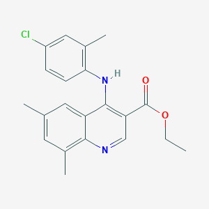 Ethyl 4-[(4-chloro-2-methylphenyl)amino]-6,8-dimethylquinoline-3-carboxylate