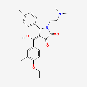 molecular formula C25H30N2O4 B15034100 1-[2-(dimethylamino)ethyl]-4-(4-ethoxy-3-methylbenzoyl)-3-hydroxy-5-(4-methylphenyl)-2,5-dihydro-1H-pyrrol-2-one 