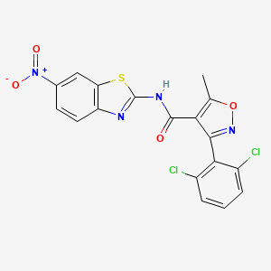 3-(2,6-dichlorophenyl)-5-methyl-N-(6-nitro-1,3-benzothiazol-2-yl)-1,2-oxazole-4-carboxamide