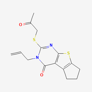 molecular formula C15H16N2O2S2 B15034163 3-allyl-2-[(2-oxopropyl)sulfanyl]-3,5,6,7-tetrahydro-4H-cyclopenta[4,5]thieno[2,3-d]pyrimidin-4-one 