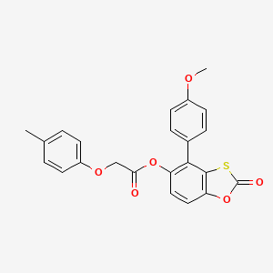 molecular formula C23H18O6S B15034167 4-(4-Methoxyphenyl)-2-oxo-1,3-benzoxathiol-5-yl (4-methylphenoxy)acetate 