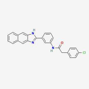 2-(4-chlorophenyl)-N-[3-(1H-naphtho[2,3-d]imidazol-2-yl)phenyl]acetamide