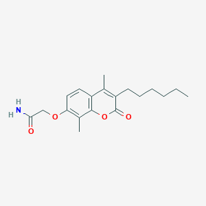 2-[(3-hexyl-4,8-dimethyl-2-oxo-2H-chromen-7-yl)oxy]acetamide