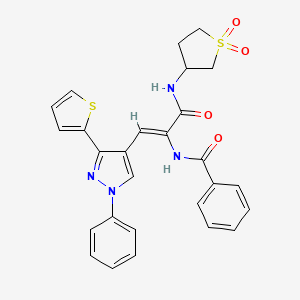 N-{(1Z)-3-[(1,1-dioxidotetrahydrothiophen-3-yl)amino]-3-oxo-1-[1-phenyl-3-(thiophen-2-yl)-1H-pyrazol-4-yl]prop-1-en-2-yl}benzamide