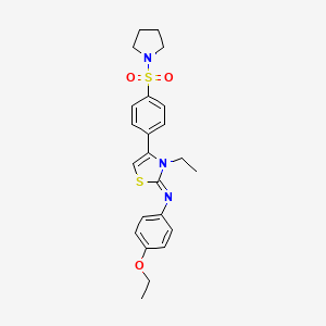 4-ethoxy-N-[(2E)-3-ethyl-4-[4-(pyrrolidin-1-ylsulfonyl)phenyl]-1,3-thiazol-2(3H)-ylidene]aniline