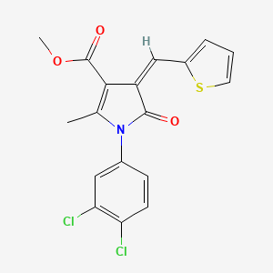 methyl (4Z)-1-(3,4-dichlorophenyl)-2-methyl-5-oxo-4-(thiophen-2-ylmethylidene)-4,5-dihydro-1H-pyrrole-3-carboxylate