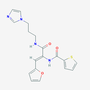 N-[(1Z)-1-(furan-2-yl)-3-{[3-(1H-imidazol-1-yl)propyl]amino}-3-oxoprop-1-en-2-yl]thiophene-2-carboxamide