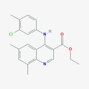 Ethyl 4-[(3-chloro-4-methylphenyl)amino]-6,8-dimethylquinoline-3-carboxylate