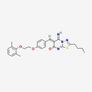 (6Z)-2-butyl-6-{4-[2-(2,6-dimethylphenoxy)ethoxy]benzylidene}-5-imino-5,6-dihydro-7H-[1,3,4]thiadiazolo[3,2-a]pyrimidin-7-one