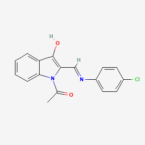 (2E)-1-acetyl-2-[(4-chloroanilino)methylidene]indol-3-one