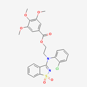 molecular formula C25H23ClN2O7S B15034256 2-[(2-Chlorophenyl)(1,1-dioxido-1,2-benzothiazol-3-yl)amino]ethyl 3,4,5-trimethoxybenzoate 