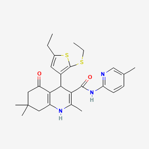 4-[5-Ethyl-2-(ethylsulfanyl)-3-thienyl]-2,7,7-trimethyl-N-(5-methyl-2-pyridinyl)-5-oxo-1,4,5,6,7,8-hexahydro-3-quinolinecarboxamide