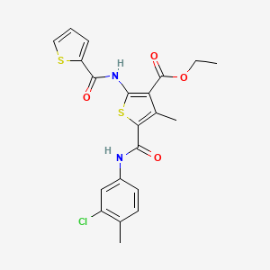 Ethyl 5-[(3-chloro-4-methylphenyl)carbamoyl]-4-methyl-2-[(thiophen-2-ylcarbonyl)amino]thiophene-3-carboxylate