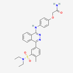 molecular formula C27H29N5O4S B15034290 2-[4-({4-[3-(Diethylsulfamoyl)-4-methylphenyl]phthalazin-1-yl}amino)phenoxy]acetamide 